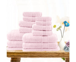 14pc Light Weight Soft Cotton Bath Towel Set - Silk Rolla