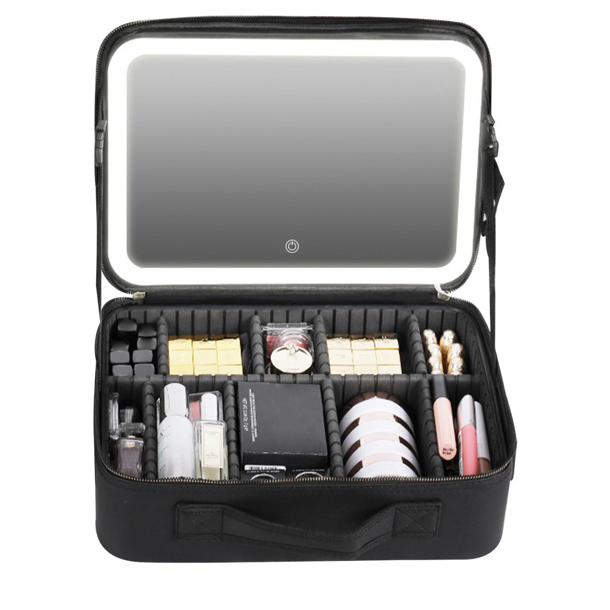 Professional Large Makeup Vanity Case With LED Light & Mirror Portable Travel Cosmetic Case - Silk Rolla