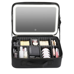 Professional Large Makeup Vanity Case With LED Light & Mirror Portable Travel Cosmetic Case - Silk Rolla