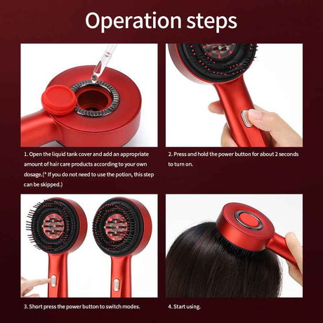 SILK ROLLA Portable Scalp Massager Brush, Red Light Therapy - Silk Rolla