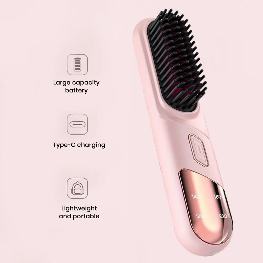 SILK ROLLA Professional Portable Hair Straightener Brush