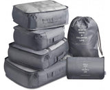 Waterproof Compression Packing Cubes Large Travel Luggage Organiser Storage 6 PCS - Silk Rolla