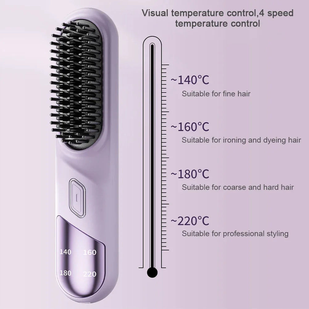 SILK ROLLA Professional Portable Hair Straightener Brush