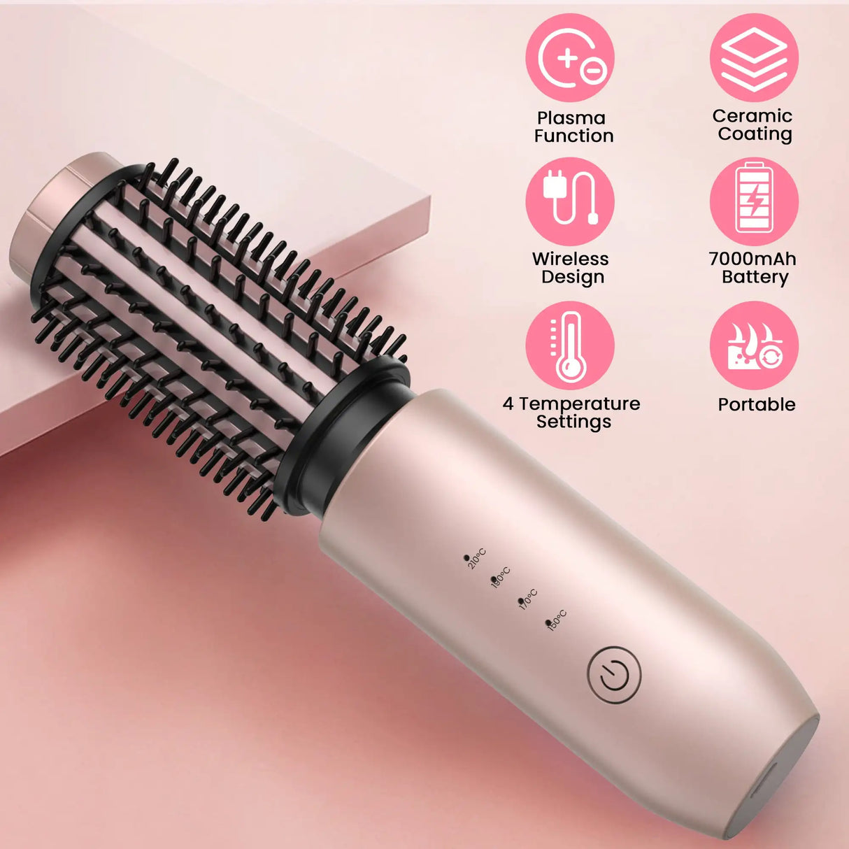 SILK ROLLA Cordless Thermal Curling Brush, Volumising Hot Brush - Silk Rolla