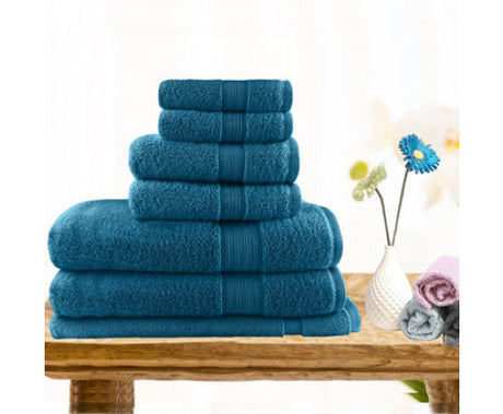 7pc Light Weight Soft Cotton Bath Towel Set - Silk Rolla