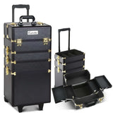 Embellir Makeup Case Beauty Trolley, Cosmetic Organiser Box Travel Wheels - Silk Rolla