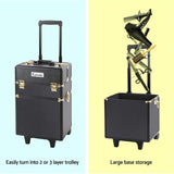 Embellir Makeup Case Beauty Trolley, Cosmetic Organiser Box Travel Wheels - Silk Rolla