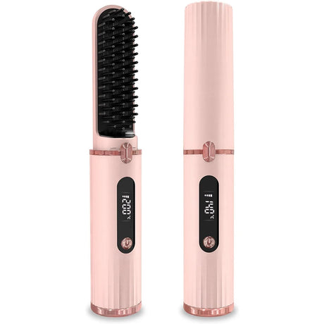 SILK ROLLA Professional Cordless Hair Straightener Brush With LCD Display - Silk Rolla