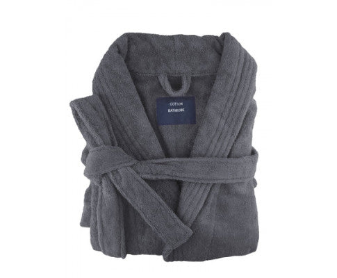 Egyptian Cotton Terry Toweling Bathrobe - Silk Rolla