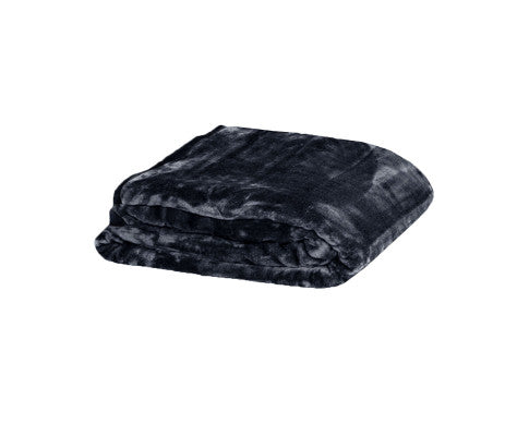 Solid Faux Mink Blanket Queen 375GSM 200x240cm - Silk Rolla