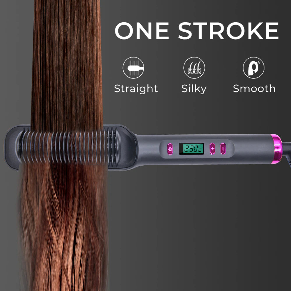 Silk Rolla Professional Hair Straightener Brush with LCD Display - Silk Rolla