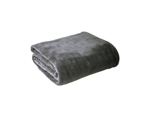 Hotel Living Super Soft Coral Fleece Blanket Single Charcoal - Silk Rolla