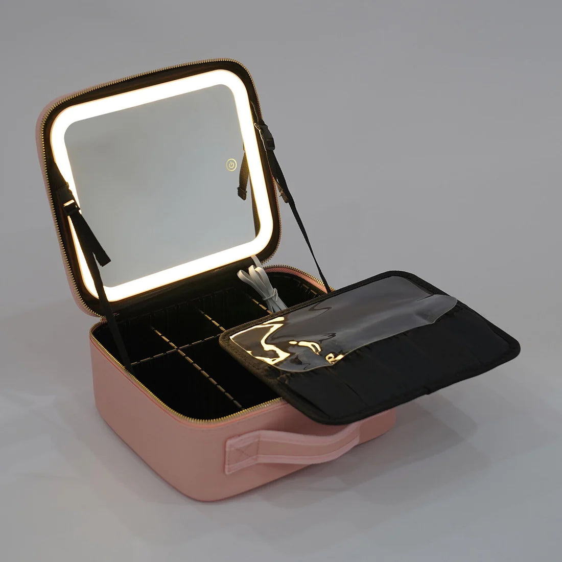 Professional Large Makeup Vanity Case With LED Light & Mirror Portable Travel Cosmetic Case - Silk Rolla