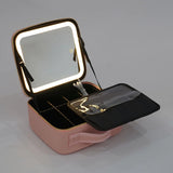 Professional Large Makeup Vanity Case With LED Light & Mirror Portable Travel Cosmetic Case - Silk Rolla