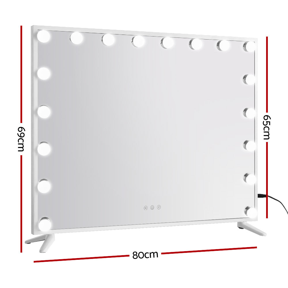 Embellir Hollywood Makeup Mirror 80x65cm 18 LED with Light Vanity Dimmable Wall - Silk Rolla