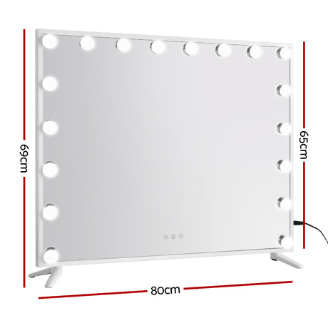 Embellir Hollywood Makeup Mirror 80x65cm 18 LED with Light Vanity Dimmable Wall - Silk Rolla