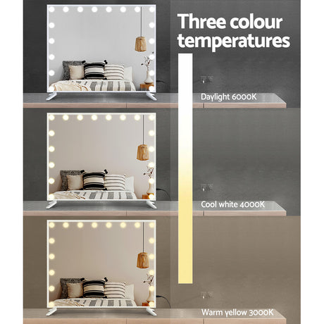 Embellir Hollywood Makeup Mirror 80x65cm 18 LED with Light Vanity Dimmable Wall - Silk Rolla