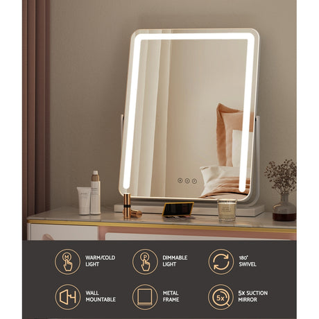 Embellir Makeup Mirror 40X50CM Hollywood LED Lightened Vanity Mirror - Silk Rolla