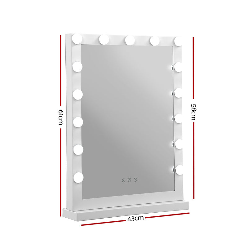 Embellir Makeup Mirror Hollywood with Light Frame Vanity Dimmable Wall 15 LED - Silk Rolla