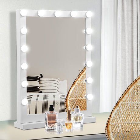 Embellir Hollywood Makeup Mirror with Light Frame Vanity Dimmable Wall 15 LED - Silk Rolla