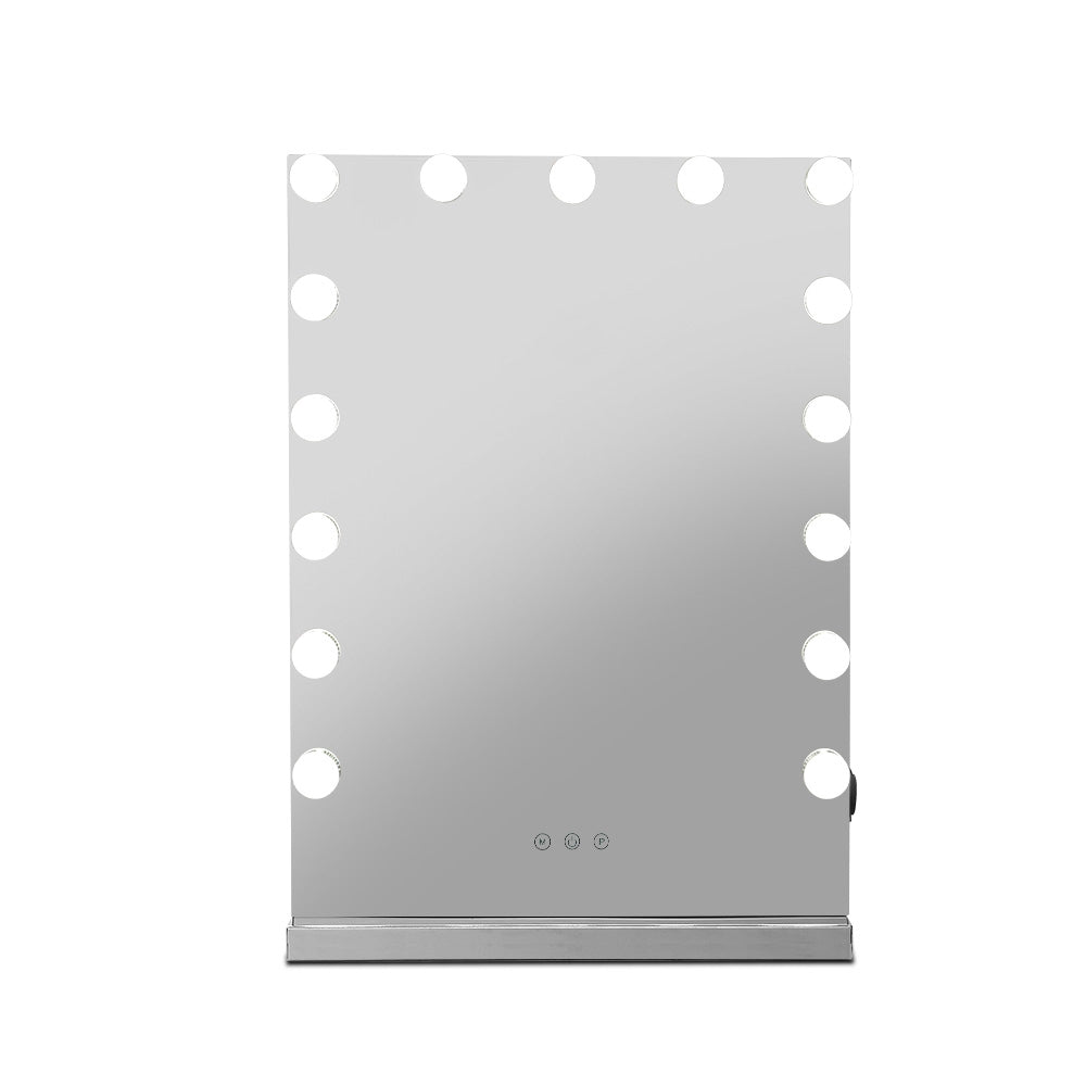 Embellir Makeup Mirror 43X61cm Hollywood with Light Vanity Dimmable Wall 15 LED - Silk Rolla