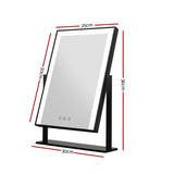 Embellir Makeup Mirror 25x30cm with Led light Lighted Standing Mirrors Black - Silk Rolla