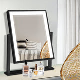 Embellir Makeup Mirror 25x30cm with Led light Lighted Standing Mirrors Black - Silk Rolla