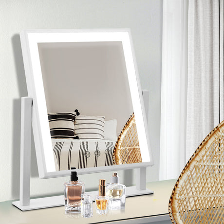 Embellir Makeup Mirror 25x30cm with LED light Lighted Standing Mirrors White - Silk Rolla