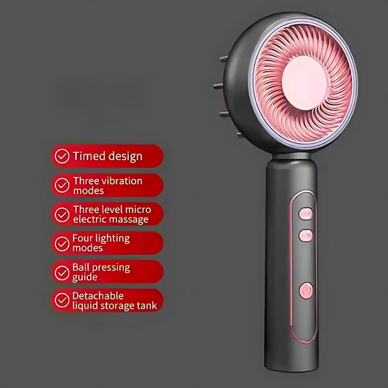 SILK ROLLA Scalp Massager Brush with Red and Blue Light Therapy