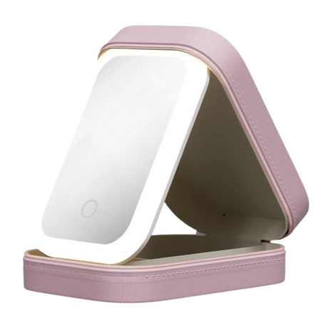 Travel Jewellery Box with LED Mirror | Smart Light Adjustment & Dual Power Charging for Home & Travel - Silk Rolla