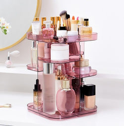 360 Rotating Large Capacity Makeup Organiser for Bedroom and Bathroom - Silk Rolla