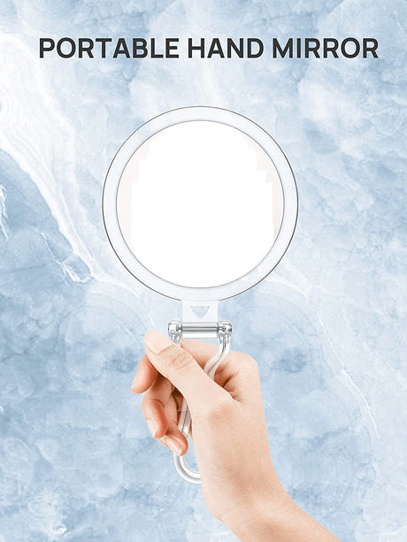 Double-Sided 1X/20X Magnifying Foldable Makeup Mirror for Handheld, Table and Travel Usage - Silk Rolla