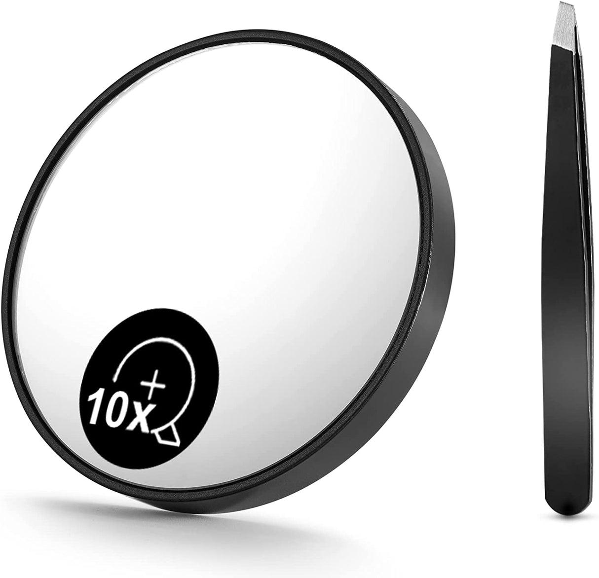 10X Magnifying Mirror and Eyebrow Tweezers Kit for Travel - Silk Rolla