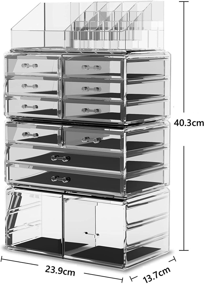 Makeup Cosmetic Organiser Storage with 12 Drawers Display Boxes - Silk Rolla