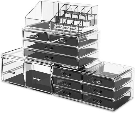 Makeup Cosmetic Organiser Storage with 12 Drawers Display Boxes - Silk Rolla