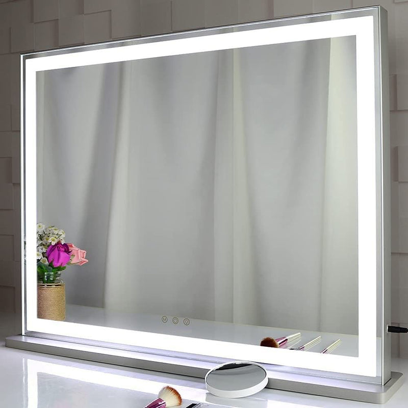 Hollywood LED Makeup Mirror with Smart Touch Control and 3 Colors Dimmable Light (72 x 56 cm) - Silk Rolla