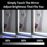 Hollywood LED Makeup Mirror with Smart Touch Control and 3 Colors Dimmable Light (72 x 56 cm) - Silk Rolla