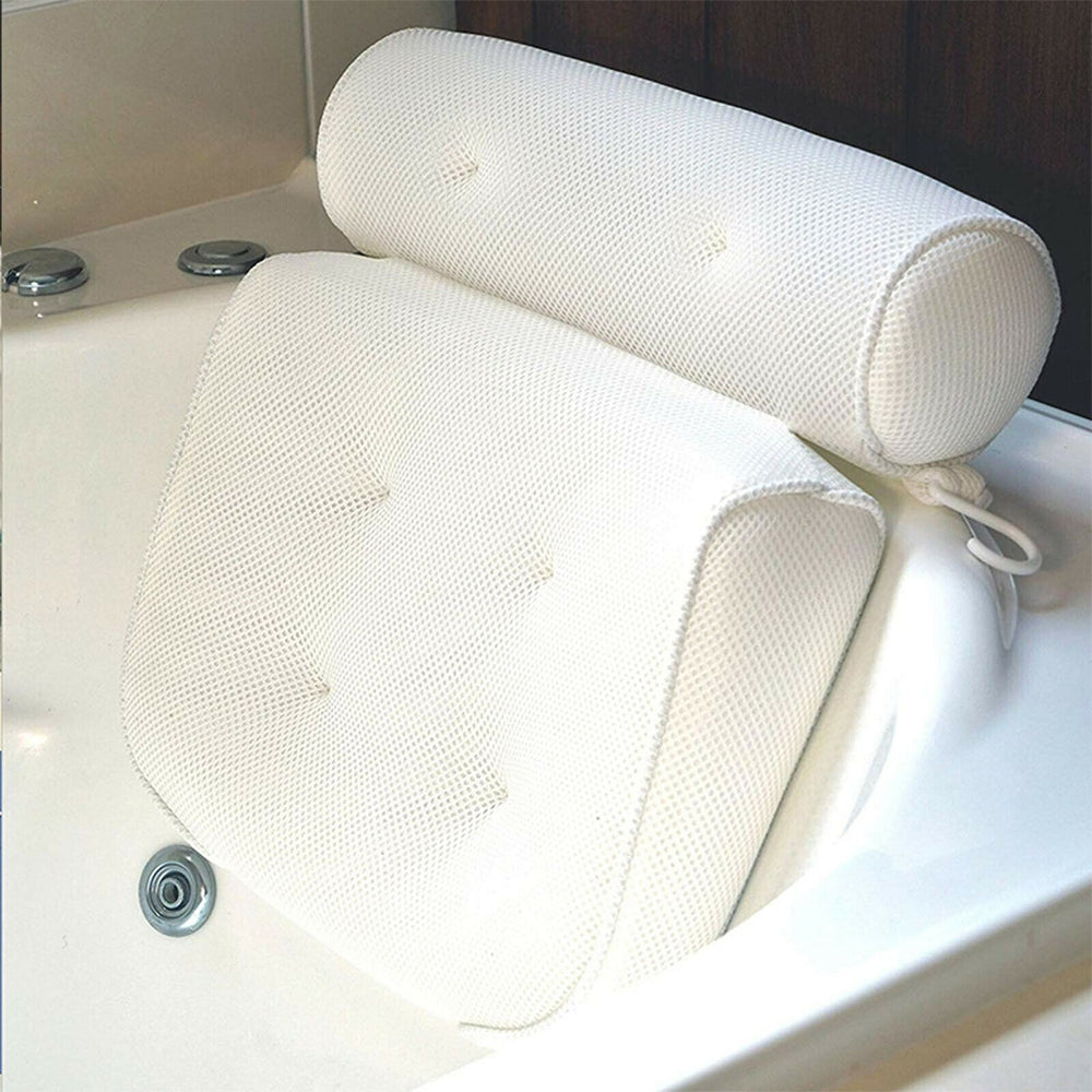 3D Spa Mesh Bath Pillow Neck Back Support Bathtub Tub Cushions - Silk Rolla