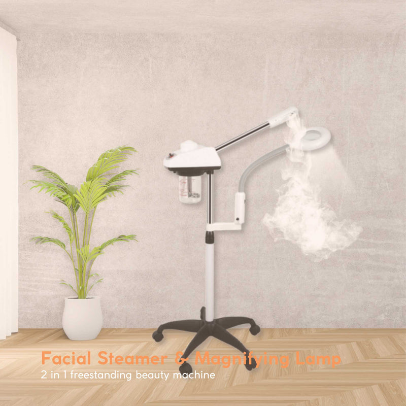 Facial Steamer and Magnifying Lamp 2-In-1 Beauty Machine Face Spa Magnifier Stand - Silk Rolla