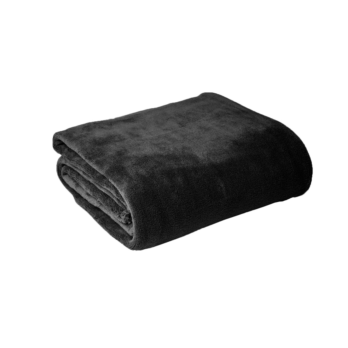 Hotel Living Super Soft Coral Fleece Blanket Single Charcoal - Silk Rolla