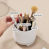 360° Rotating Makeup Brush Organiser Display Transparent Dust-proof Cosmetic Storage Box - Silk Rolla