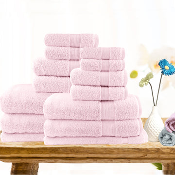 7pc Light Weight Soft Cotton Bath Towel Set - Silk Rolla