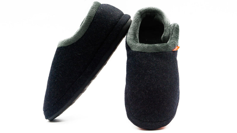 ARCHLINE Orthotic Slippers CLOSED Arch Scuffs Orthopedic Moccasins Shoes - Charcoal Marle - Silk Rolla