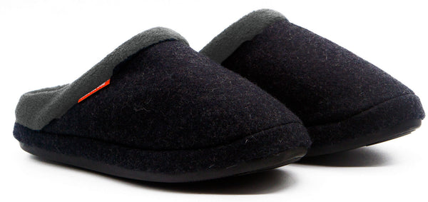 ARCHLINE Orthotic Slippers Slip On Arch Scuffs Orthopedic Moccasins - Charcoal Marle - Silk Rolla