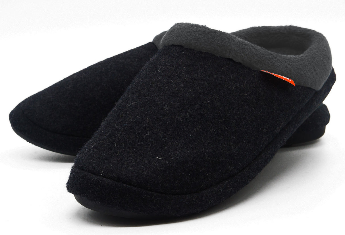 ARCHLINE Orthotic Slippers Slip On Arch Scuffs Orthopedic Moccasins - Charcoal Marle - Silk Rolla