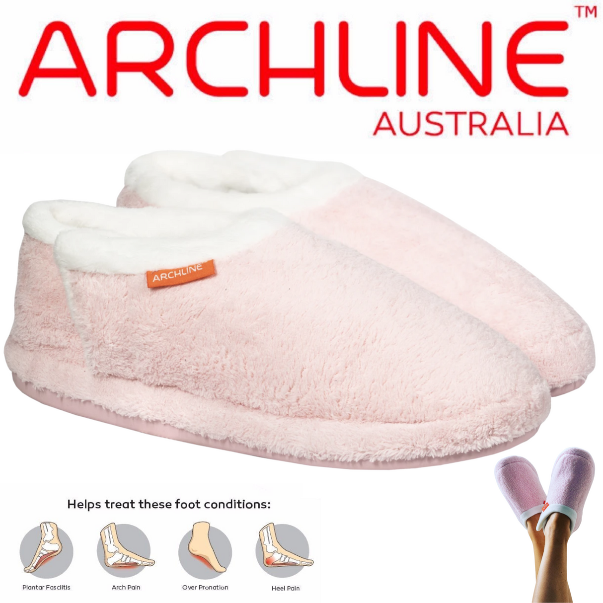 ARCHLINE Orthotic Slippers Closed Scuffs Pain Relief Moccasins - Pink - Silk Rolla