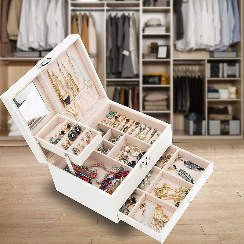 Jewellery Box in White - Silk Rolla