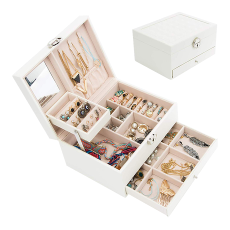 Jewellery Box in White - Silk Rolla