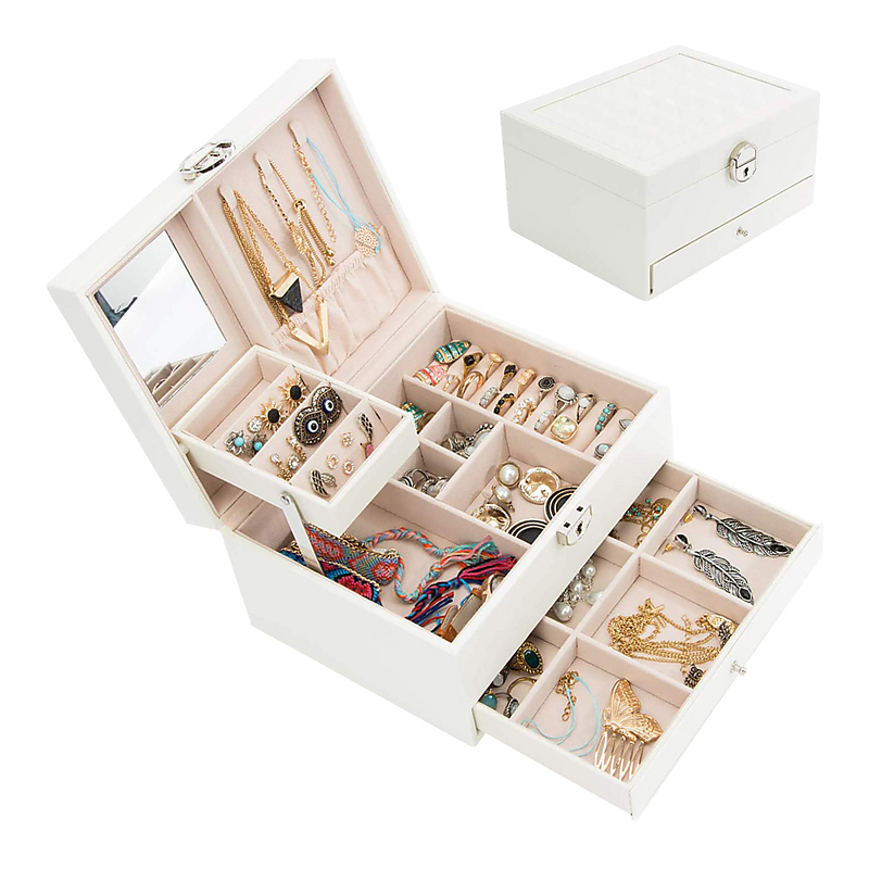 Jewellery Box in White - Silk Rolla