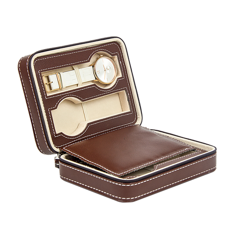 Watch Box Display Travel Case PU Leather - Silk Rolla